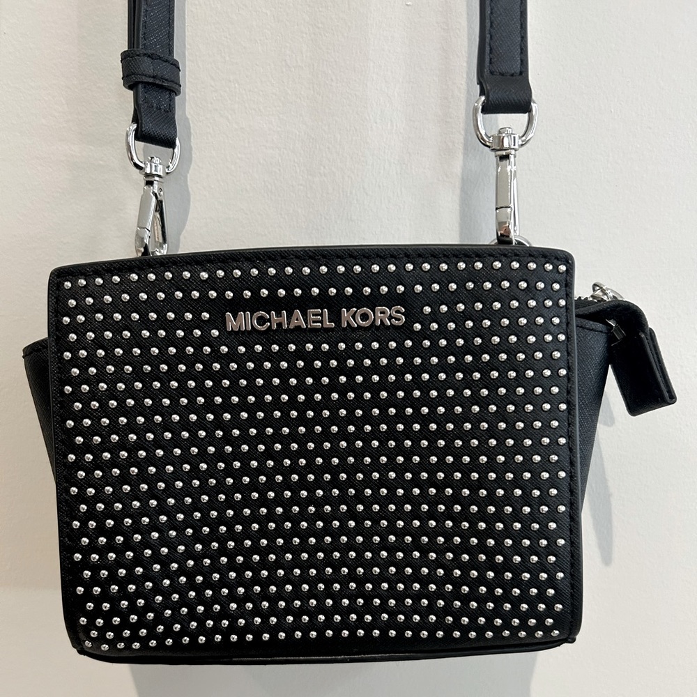 Michael Kors Black Studded Crossbody Bag